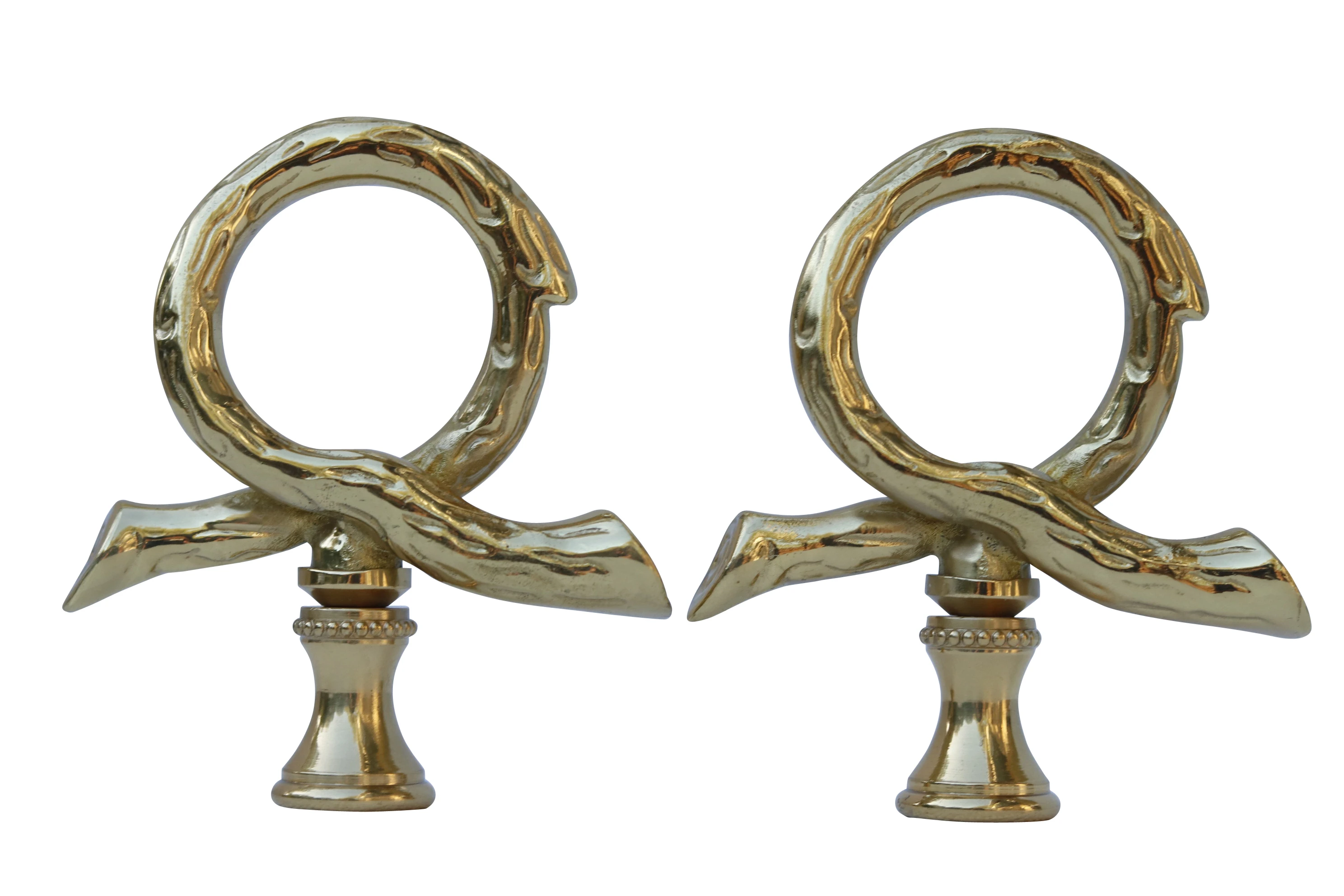 Brass Loop Lamp Finials - a Pair
