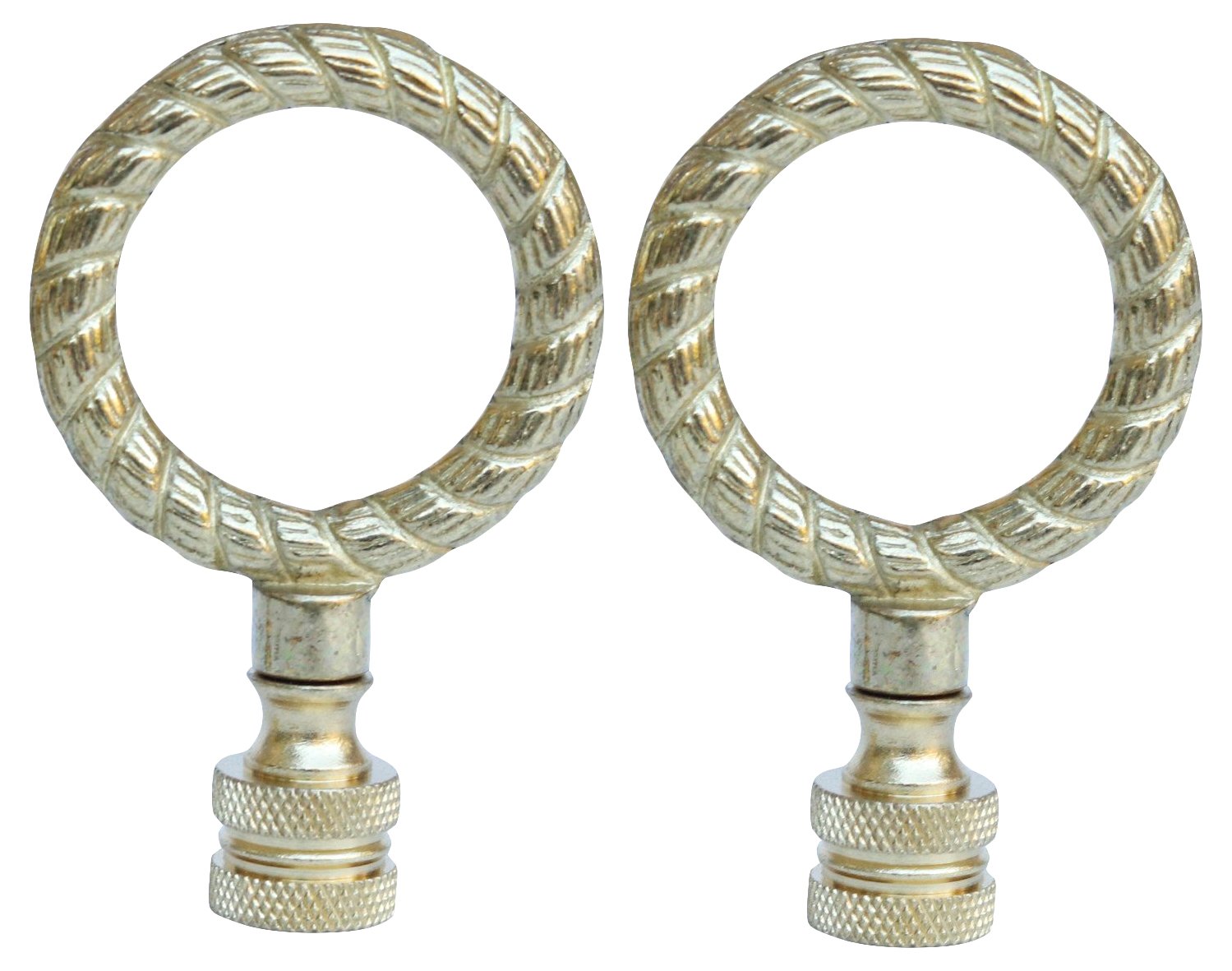 Brass Rope Lamp Finials - a Pair 1 Brass Rope Lamp Finials - a Pair