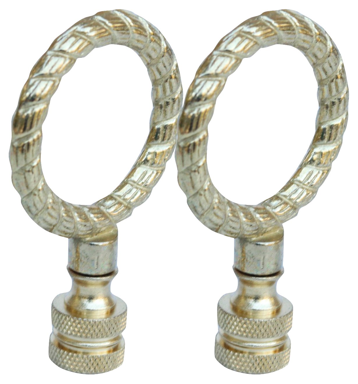 Brass Rope Lamp Finials - a Pair 2 Brass Rope Lamp Finials - a Pair