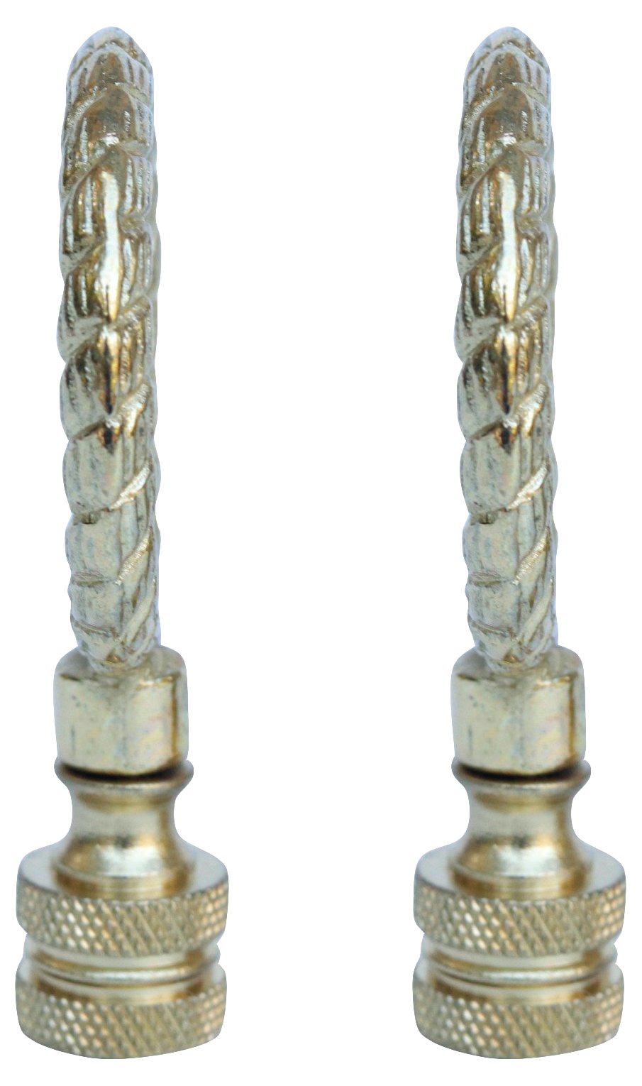 Brass Rope Lamp Finials - a Pair 3 Brass Rope Lamp Finials - a Pair
