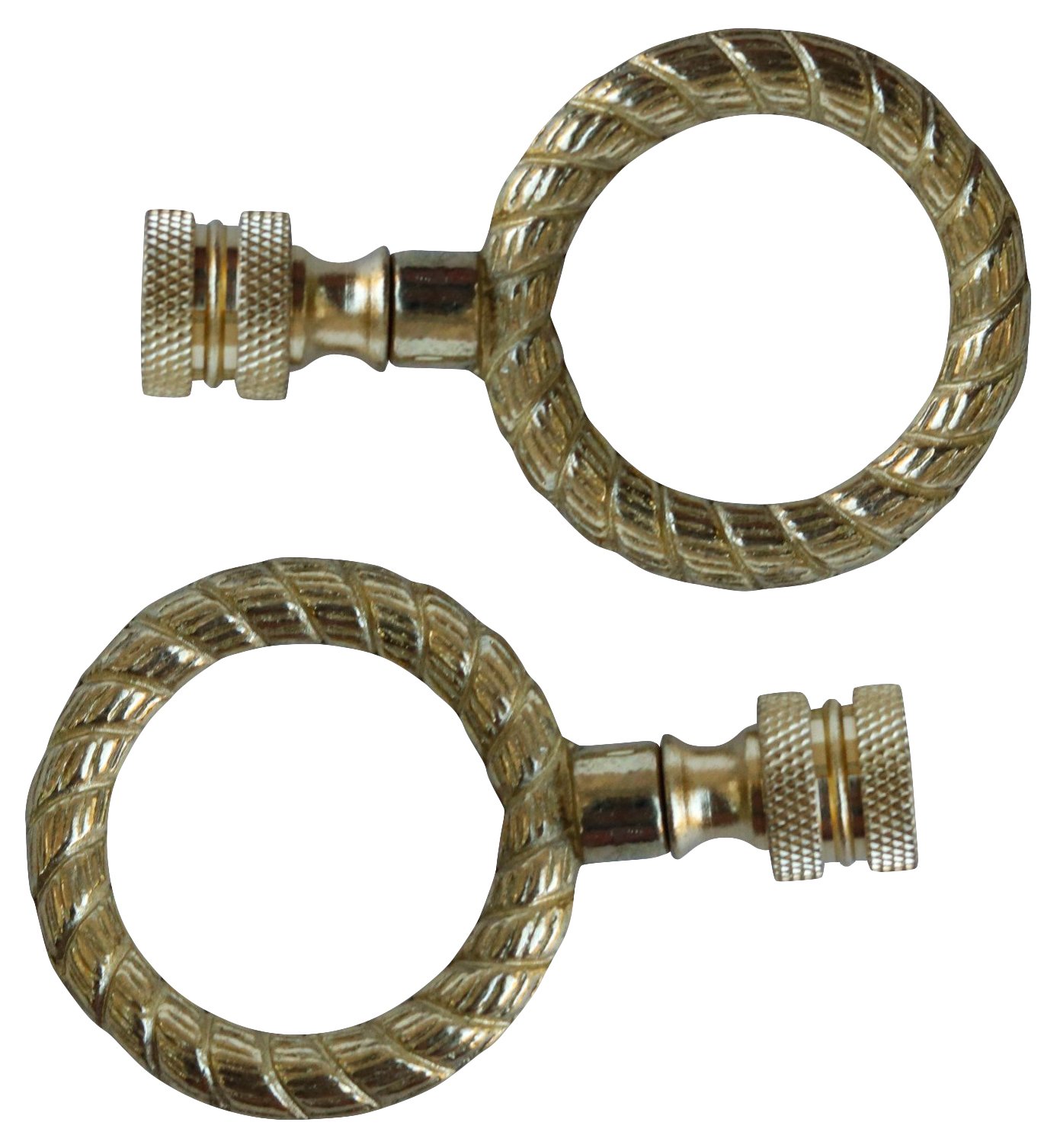 Brass Rope Lamp Finials - a Pair 4 Brass Rope Lamp Finials - a Pair