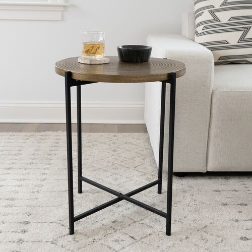 Nyx End Table, Antique Brass 2 Nyx End Table, Antique Brass