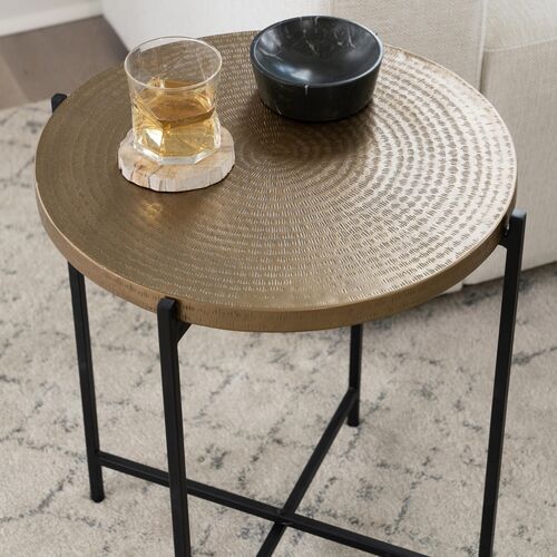 Nyx End Table, Antique Brass 3 Nyx End Table, Antique Brass