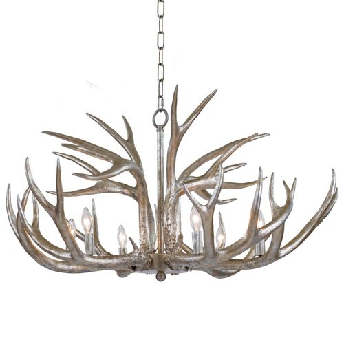 Antler Chandelier, Silver Leaf 1 Antler Chandelier, Silver Leaf