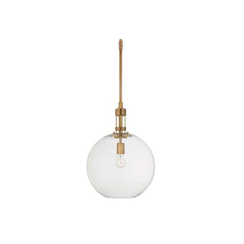 Gable Globe Pendant, Hand-Rubbed Antiqued Brass 1 Gable Globe Pendant, Hand-Rubbed Antiqued Brass