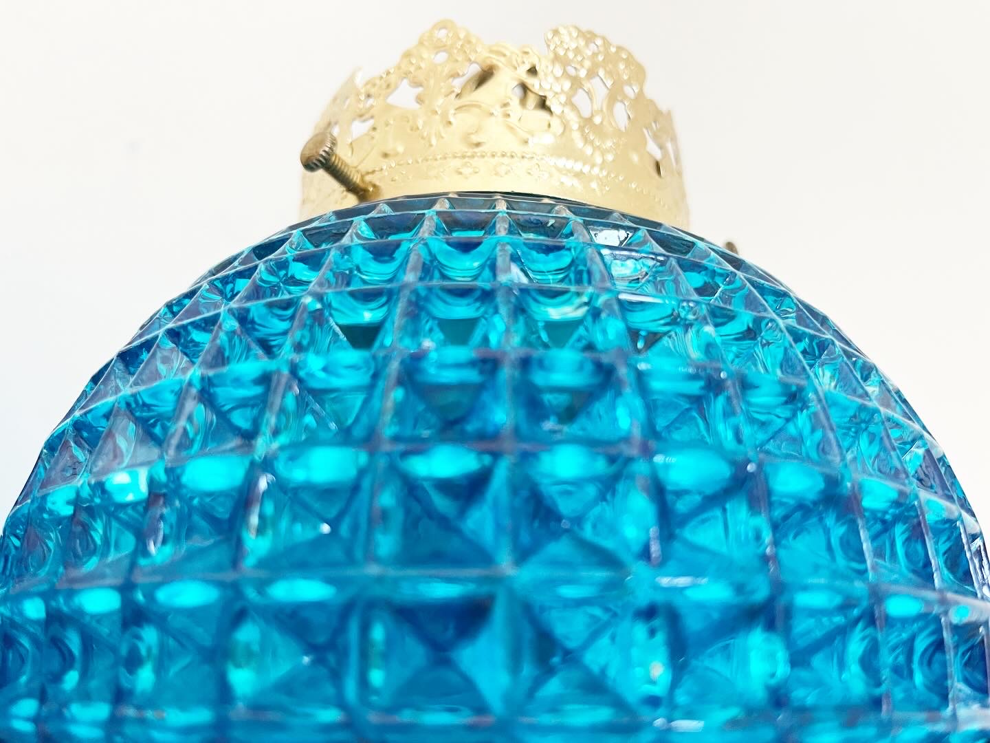 1960s Blue Glass Globe Lights, Pair 4 1960s Blue Glass Globe Lights, Pair