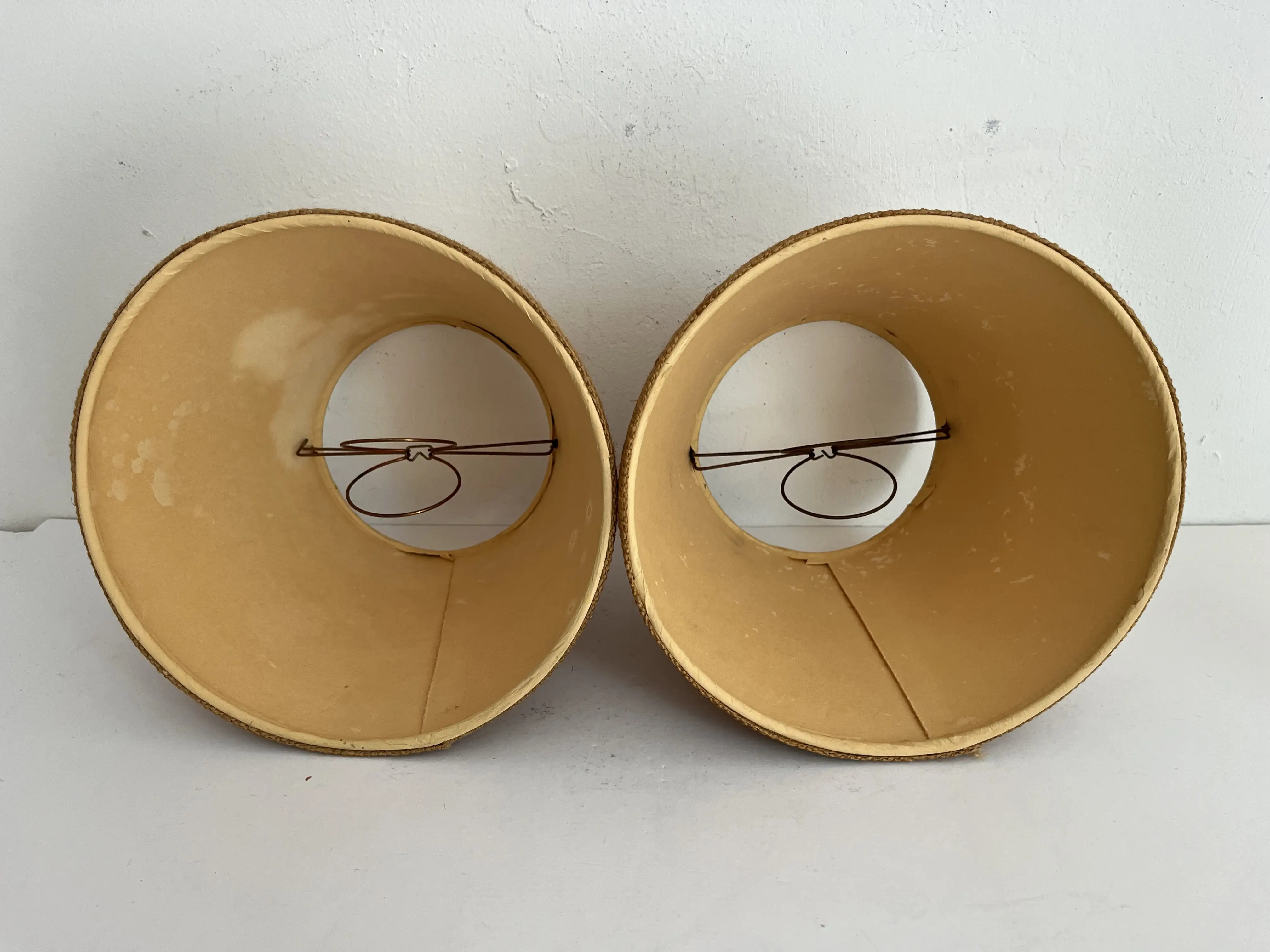 Wood Ship's Wheel Lamps & Shades, Pair 4 Wood Ship's Wheel Lamps & Shades, Pair
