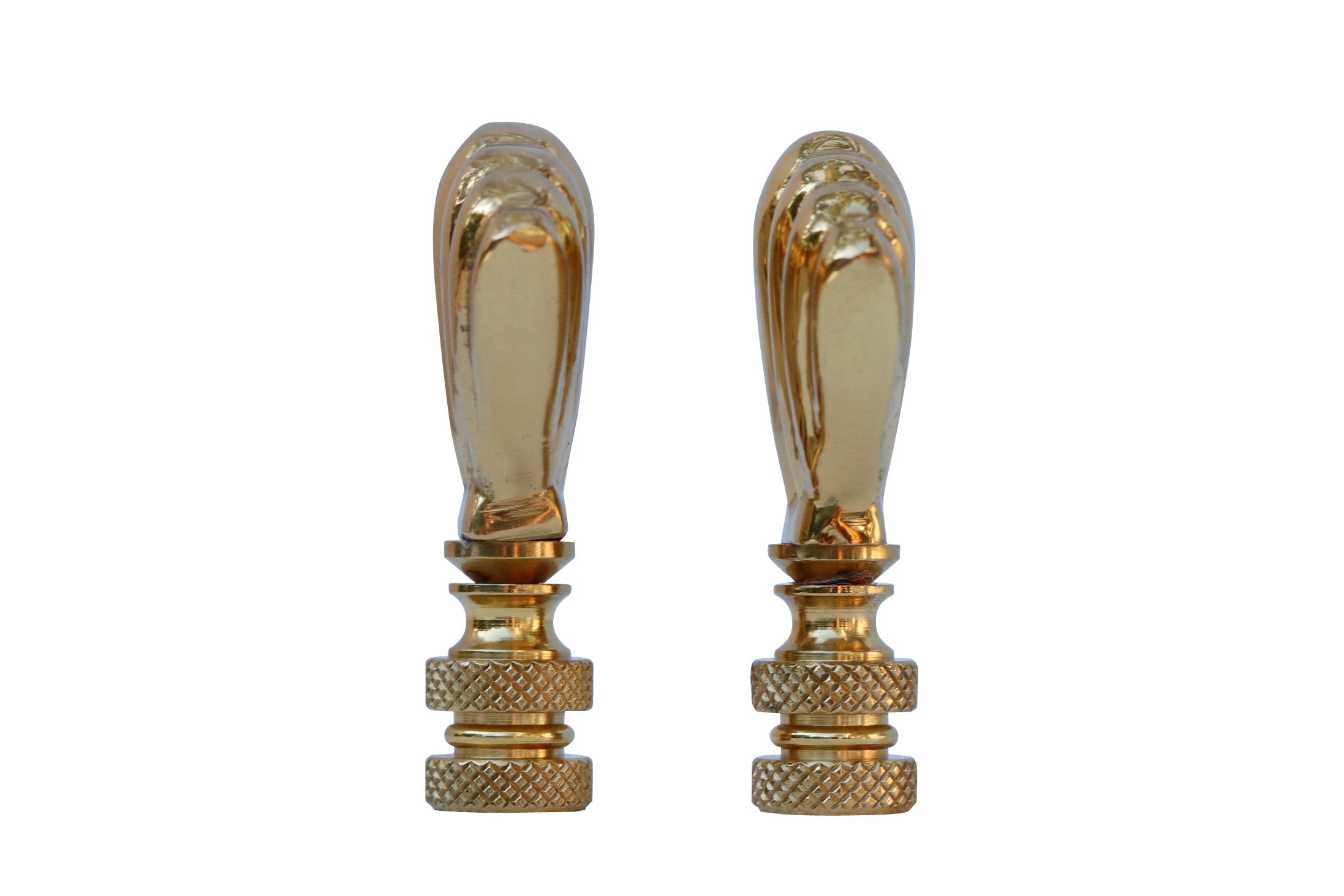 Brass Shell Lamp Finials - a Pair 3 Brass Shell Lamp Finials - a Pair