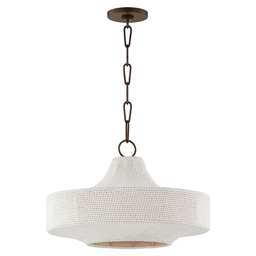 Thurso 1-Tier Pendant, Bronze/Cotton String 1 Thurso 1-Tier Pendant, Bronze/Cotton String