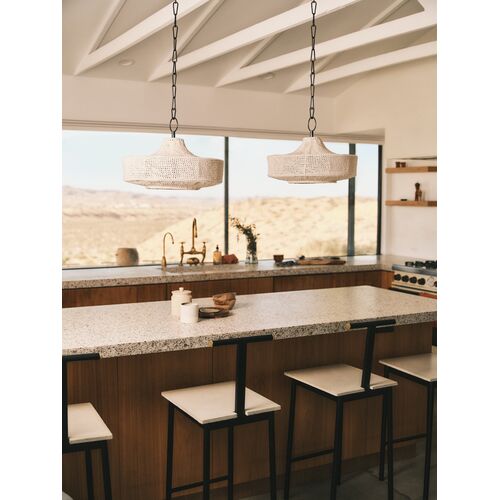 Thurso 1-Tier Pendant, Bronze/Cotton String 6 Thurso 1-Tier Pendant, Bronze/Cotton String