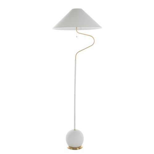Lombard Curved Floor Lamp, Plaster White/Gold 1 Lombard Curved Floor Lamp, Plaster White/Gold