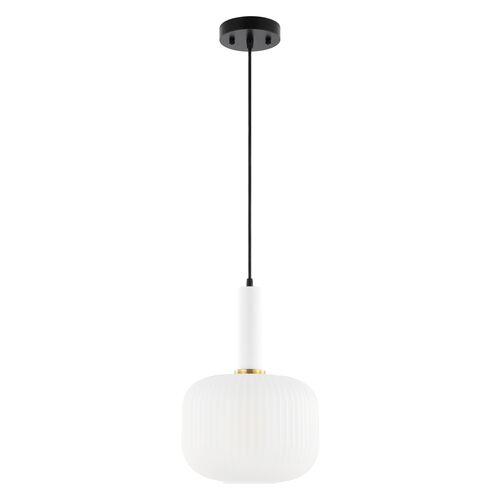Cecil 10" Pendant, White/Black 3 Cecil 10" Pendant, White/Black