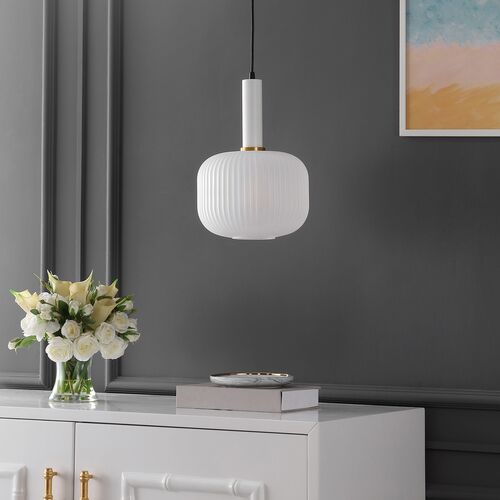 Cecil 10" Pendant, White/Black 4 Cecil 10" Pendant, White/Black