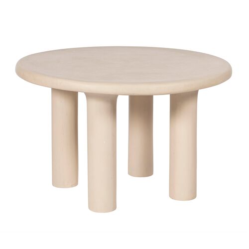 Ivara 47" Indoor/Outdoor Round Dining Table, Textured Cream 1 Ivara 47" Indoor/Outdoor Round Dining Table, Textured Cream