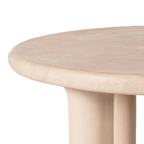 Ivara 47" Indoor/Outdoor Round Dining Table, Textured Cream 4 Ivara 47" Indoor/Outdoor Round Dining Table, Textured Cream