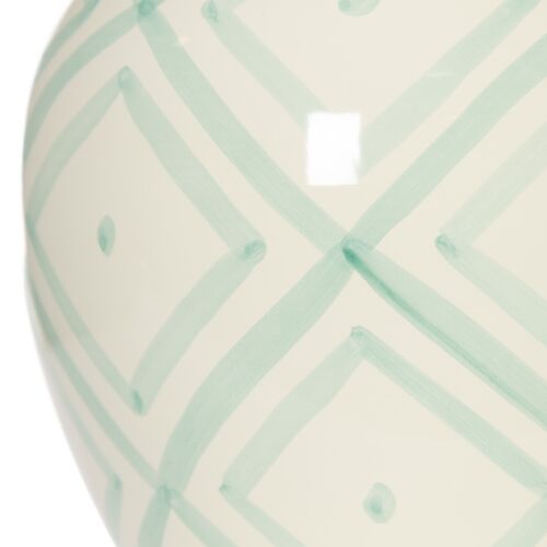 Melea Markell Aqua Prism Ceramic Table Lamp, White/Green 2 Melea Markell Aqua Prism Ceramic Table Lamp, White/Green