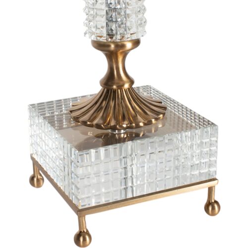 Melea Markell Arabella Glass Table Lamp, Clear/Brass 2 Melea Markell Arabella Glass Table Lamp, Clear/Brass