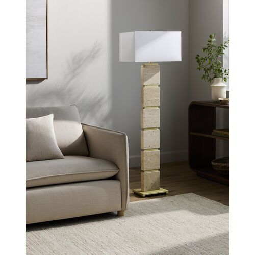Jenevieve Travertine Floor Lamp, Wheat 2 Jenevieve Travertine Floor Lamp, Wheat
