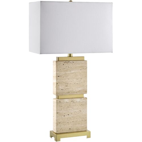 Jenevieve Travertine Table Lamp, Wheat 1 Jenevieve Travertine Table Lamp, Wheat