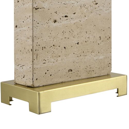 Jenevieve Travertine Table Lamp, Wheat 2 Jenevieve Travertine Table Lamp, Wheat