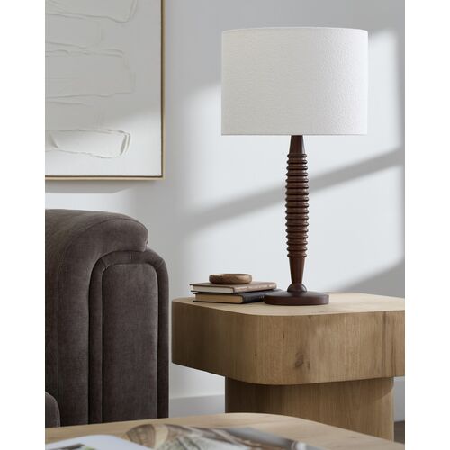 Talitha Boucle Shade Table Lamp, Natura/Brown 2 Talitha Boucle Shade Table Lamp, Natura/Brown