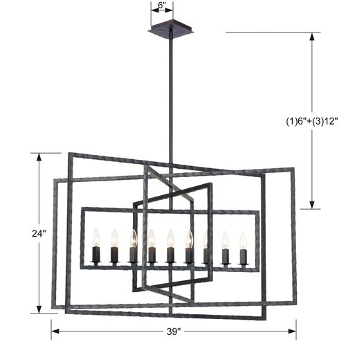 Capri 9-Light Chandelier, Bronze 6 Capri 9-Light Chandelier, Bronze