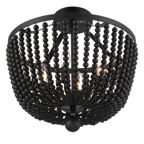 Rylee 4-Light Ceiling Mount, Matte Black 4 Rylee 4-Light Ceiling Mount, Matte Black