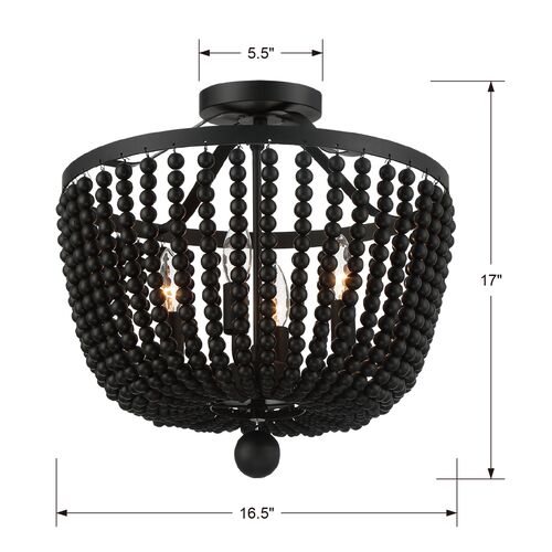 Rylee 4-Light Ceiling Mount, Matte Black 5 Rylee 4-Light Ceiling Mount, Matte Black
