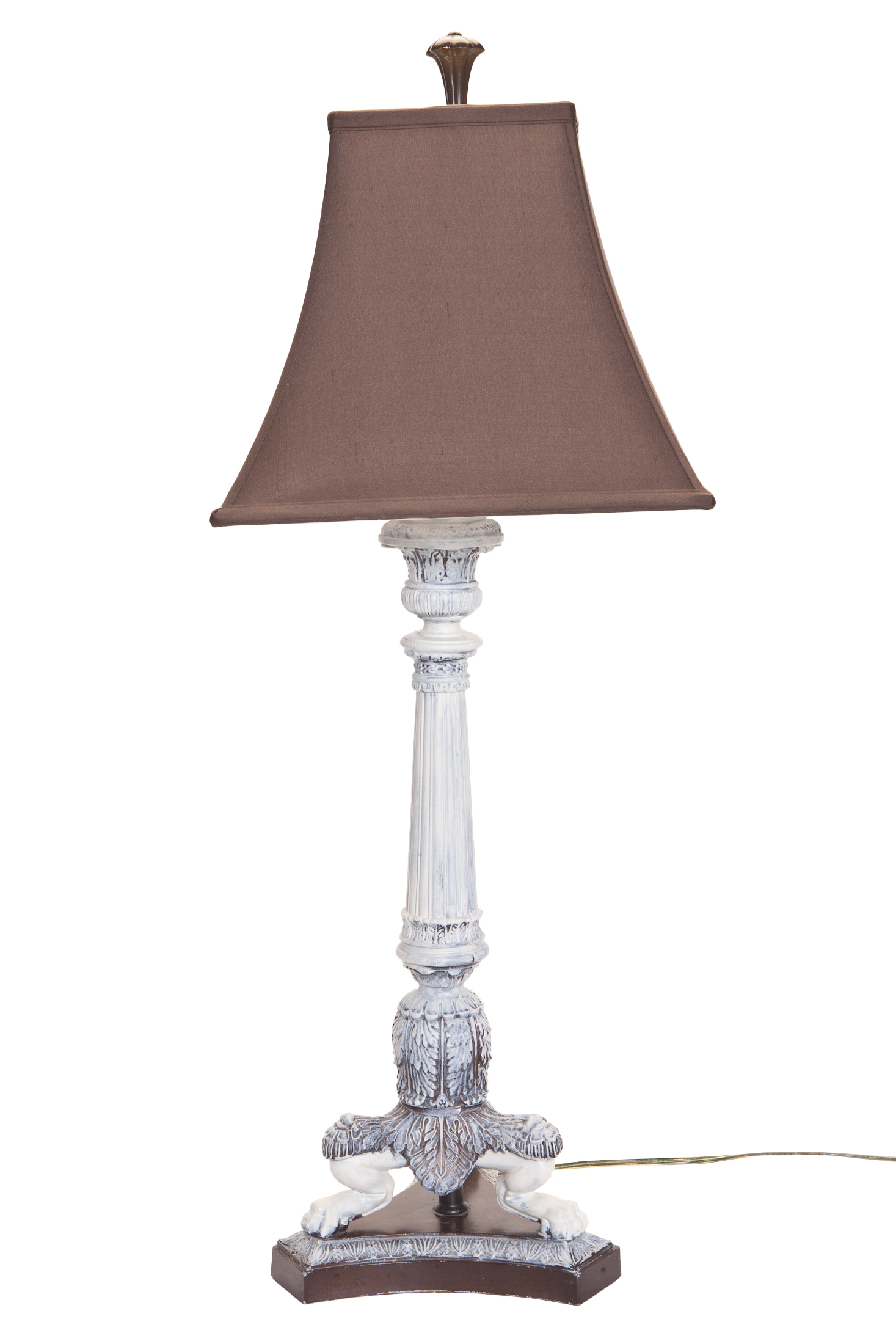 Candlestick Lamp w/ Square Silk Shade 1 Candlestick Lamp w/ Square Silk Shade