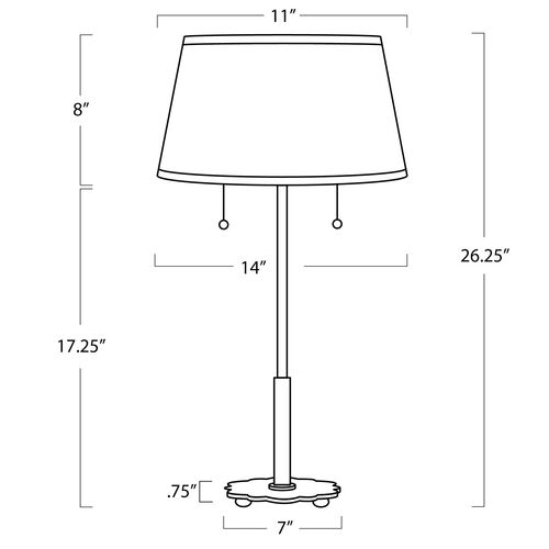Daisy Table Lamp, Brass/Linen 5 Daisy Table Lamp, Brass/Linen