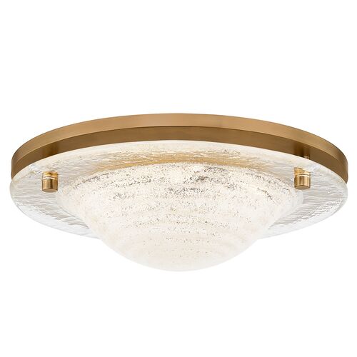 Halston Flush Mount, Patina Brass/Piastre Glass 2 Halston Flush Mount, Patina Brass/Piastre Glass