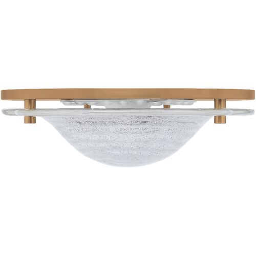 Halston Flush Mount, Patina Brass/Piastre Glass 3 Halston Flush Mount, Patina Brass/Piastre Glass