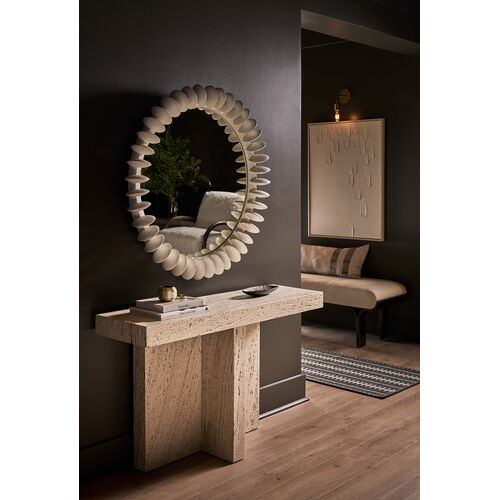 Ronan Console Table, White Travertine 5 Ronan Console Table, White Travertine