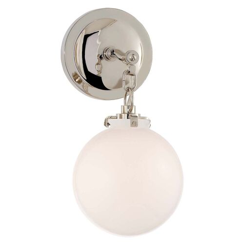 Katie Globe Sconce, Polished Nickel 1 Katie Globe Sconce, Polished Nickel