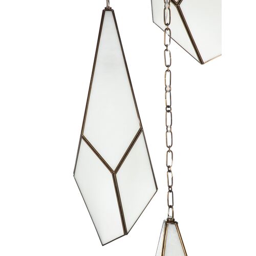 Finchley Multifaceted Triple Pendant, Antique Brushed Brass 7 Finchley Multifaceted Triple Pendant, Antique Brushed Brass