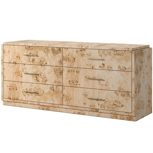 Jackson Burl 6-Drawer Dresser
