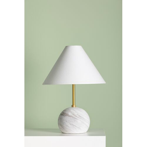 Rowan 16" Table Lamp, White Marble/Aged Brass 5 Rowan 16" Table Lamp, White Marble/Aged Brass