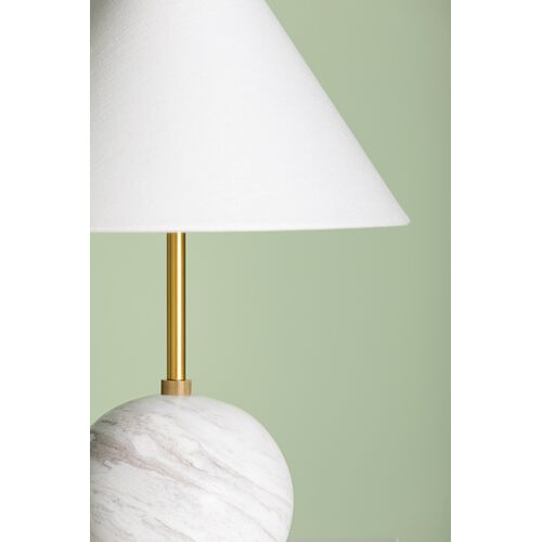 Rowan 16" Table Lamp, White Marble/Aged Brass 6 Rowan 16" Table Lamp, White Marble/Aged Brass