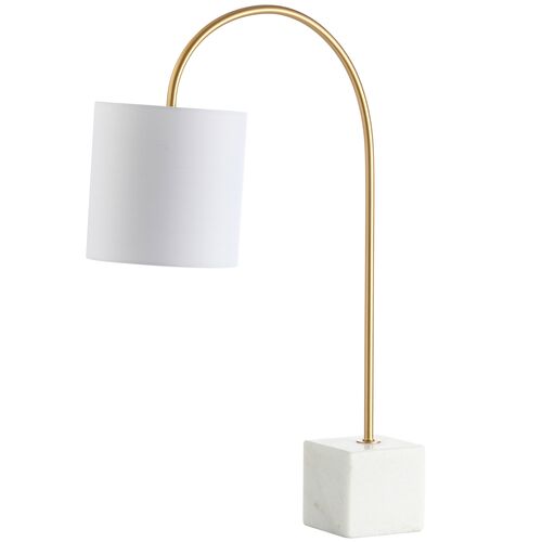 Rosalind Marble Table Lamp, White/Brass Gold 1 Rosalind Marble Table Lamp, White/Brass Gold