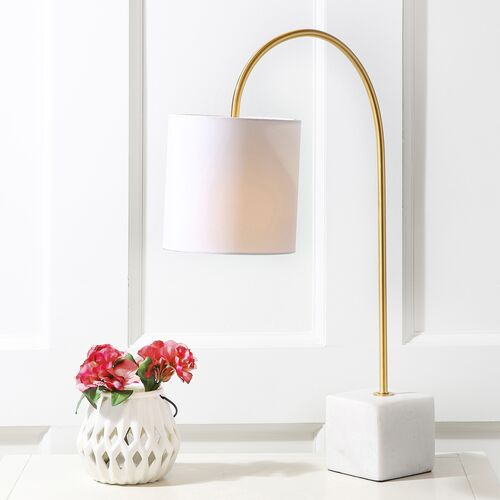 Rosalind Marble Table Lamp, White/Brass Gold 7 Rosalind Marble Table Lamp, White/Brass Gold