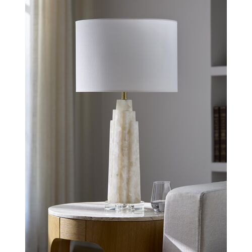 Quinella Layered Stone Base Table Lamp, Cream 2 Quinella Layered Stone Base Table Lamp, Cream