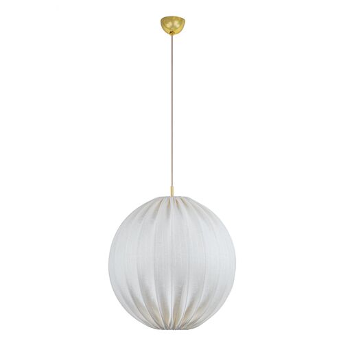 Minette Pendant, Aged Brass/Natural Linen 1 Minette Pendant, Aged Brass/Natural Linen