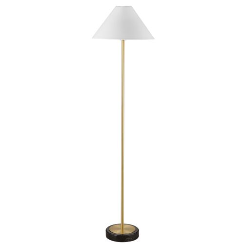 Yuna Marble Floor Lamp, Brass/Black 1 Yuna Marble Floor Lamp, Brass/Black