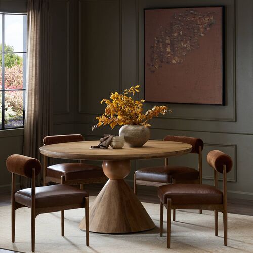 Leda 60" Dining Table, Smoked Honey 10 Leda 60" Dining Table, Smoked Honey