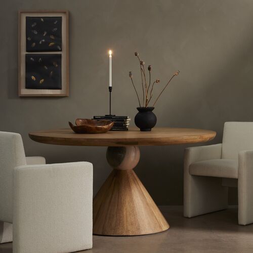 Leda 60" Dining Table, Smoked Honey 11 Leda 60" Dining Table, Smoked Honey
