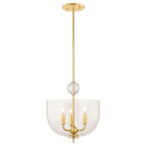 Nellis Glass Pendant, Plated Bronze/Aged Brass 2 Nellis Glass Pendant, Plated Bronze/Aged Brass