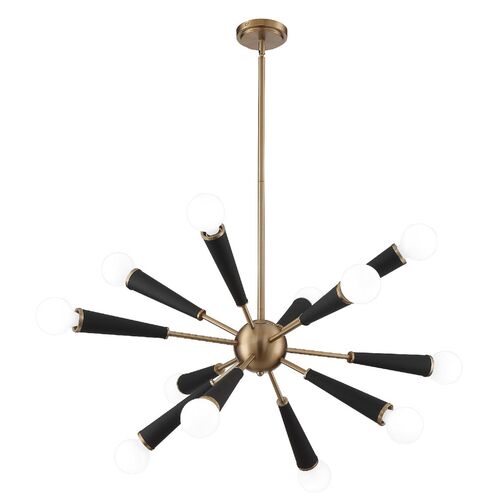 Zodiac 12-Light Chandelier, Aged Brass 1 Zodiac 12-Light Chandelier, Aged Brass