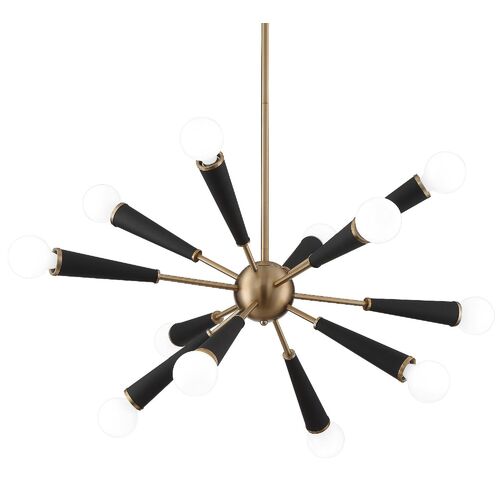 Zodiac 12-Light Chandelier, Aged Brass 3 Zodiac 12-Light Chandelier, Aged Brass