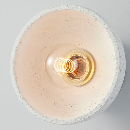 Margaret 8" Terrazzo Wall Sconce, White 2 Margaret 8" Terrazzo Wall Sconce, White