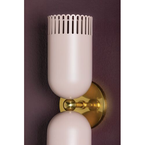 Liba 2-Light Wall Sconce, Aged Brass/Soft Peignoir 7 Liba 2-Light Wall Sconce, Aged Brass/Soft Peignoir